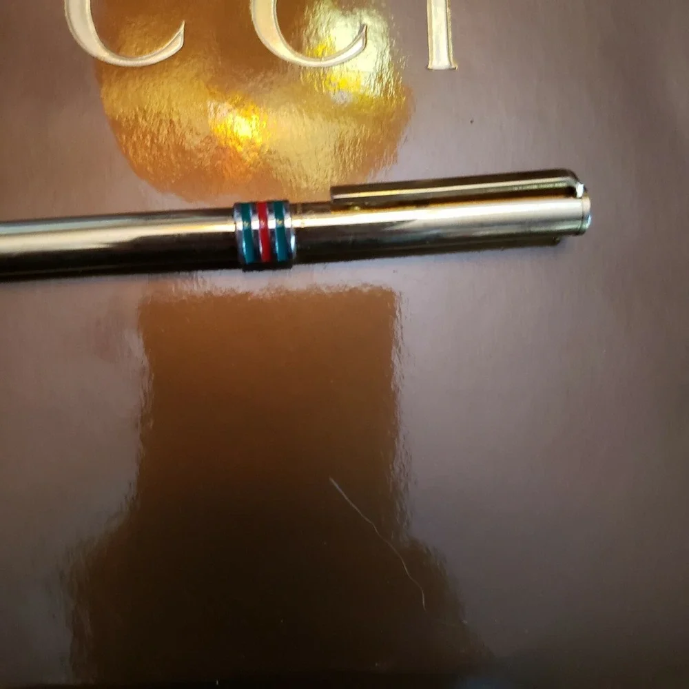 GUCCI sherry line ballpoint pen gold blue‎ collection Italy